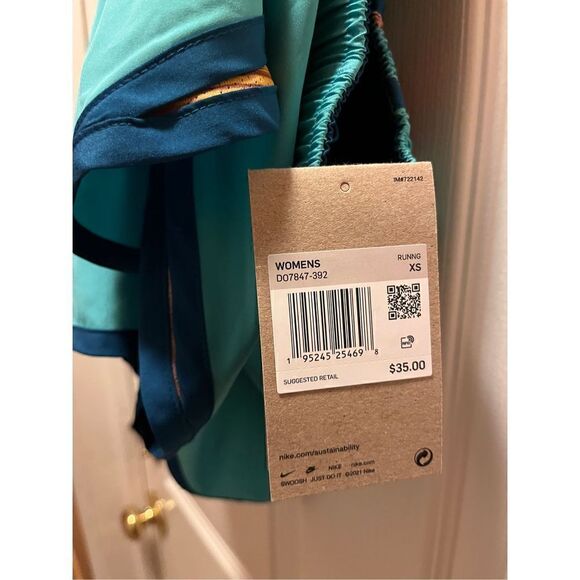 NEW Nike Tempo Geo-Print DO7847-392 Washed Teal Running Shorts Pants Womens XS - Picture 6 of 6
